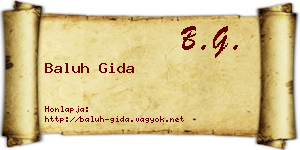 Baluh Gida névjegykártya